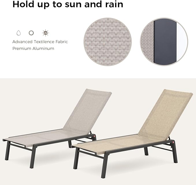 Patio Chaise Lounge Set of 2
