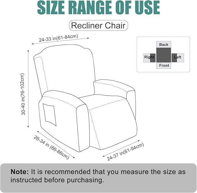 Genina Recliner Chair Cover, Stretch Reclining Chair Covers, Recliner Sofa