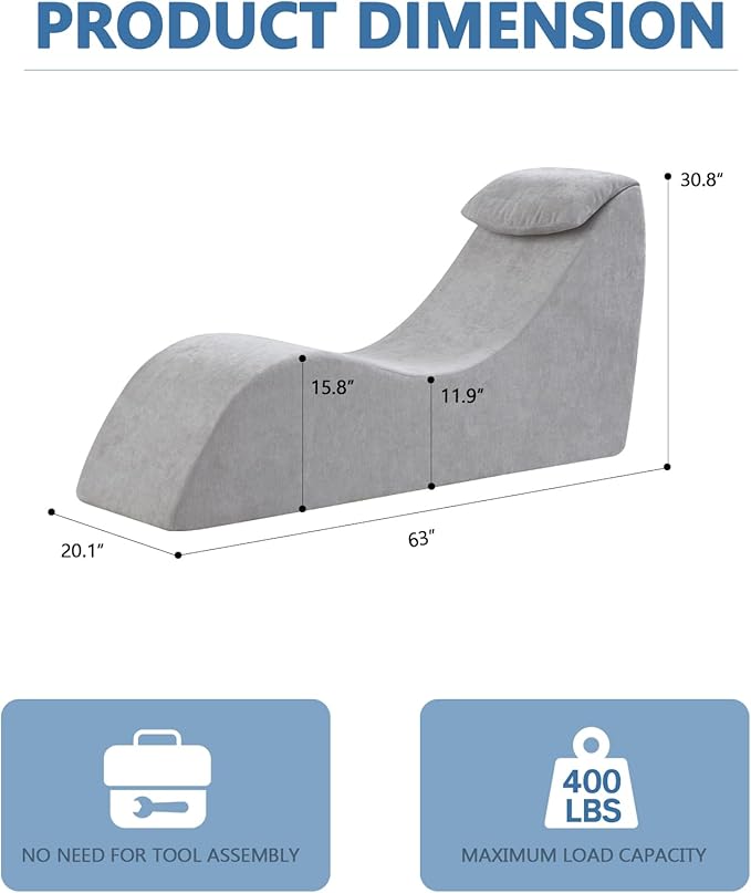 Yoga Chair Lounge for Adult, Yoga Lounge Chair，Ergonomic Chaise Lounge Chair