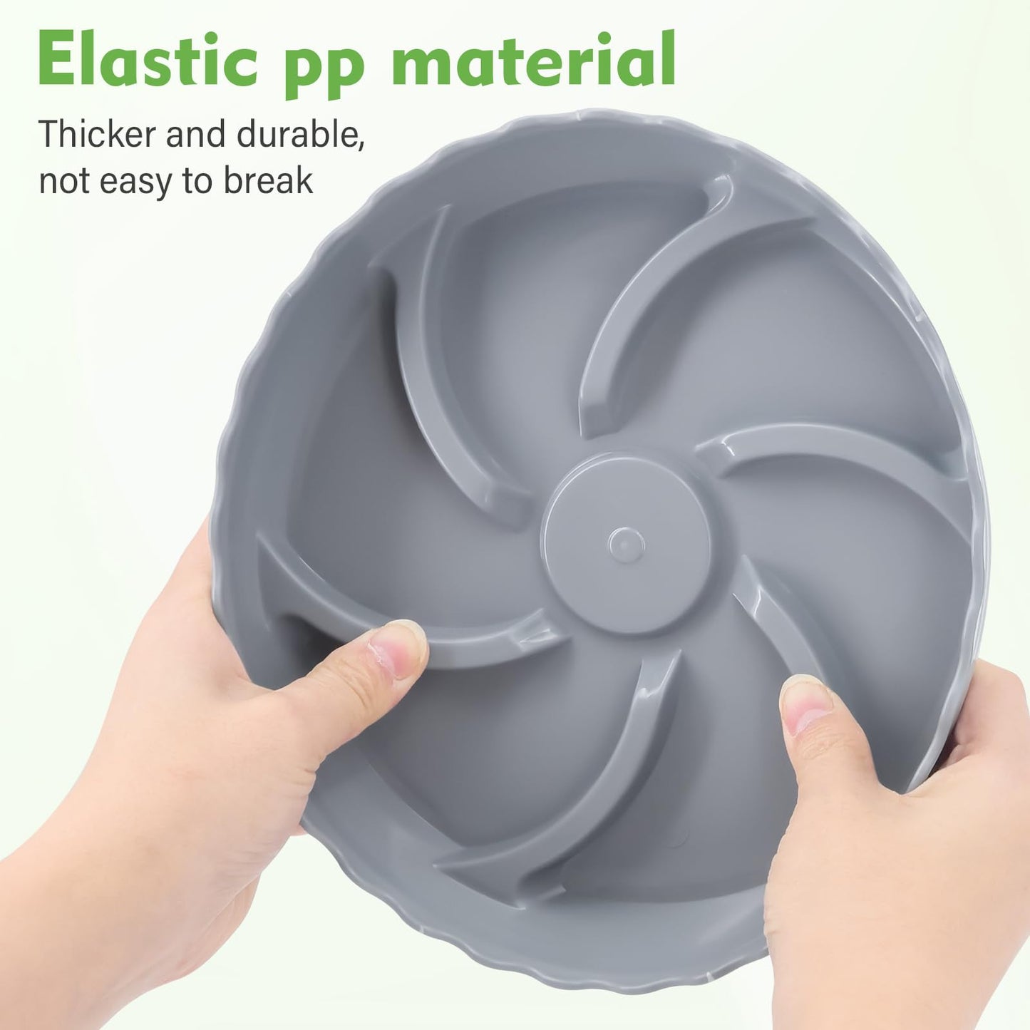 ittyfei 6 Pack 8 Inch Plant Trays for Pots, Raised Ridge Plant Saucers,6 10 12 14 Inch Durable Plastic Plant Pot Saucer,Gray Round Plant Water Catcher Tray for Indoors and Outdoors(Gray, 8‘’6pack)