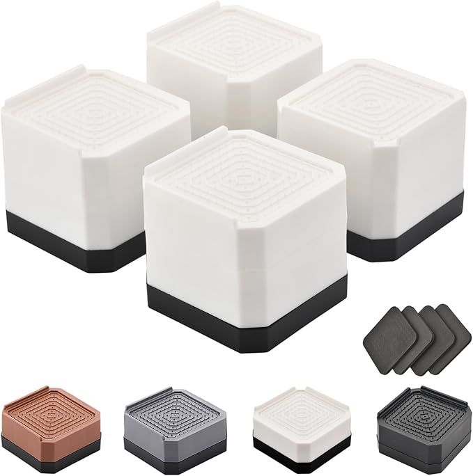 EclatBain Bed Risers Furniture Risers Heavy-Duty Rectangular Adjustable Block