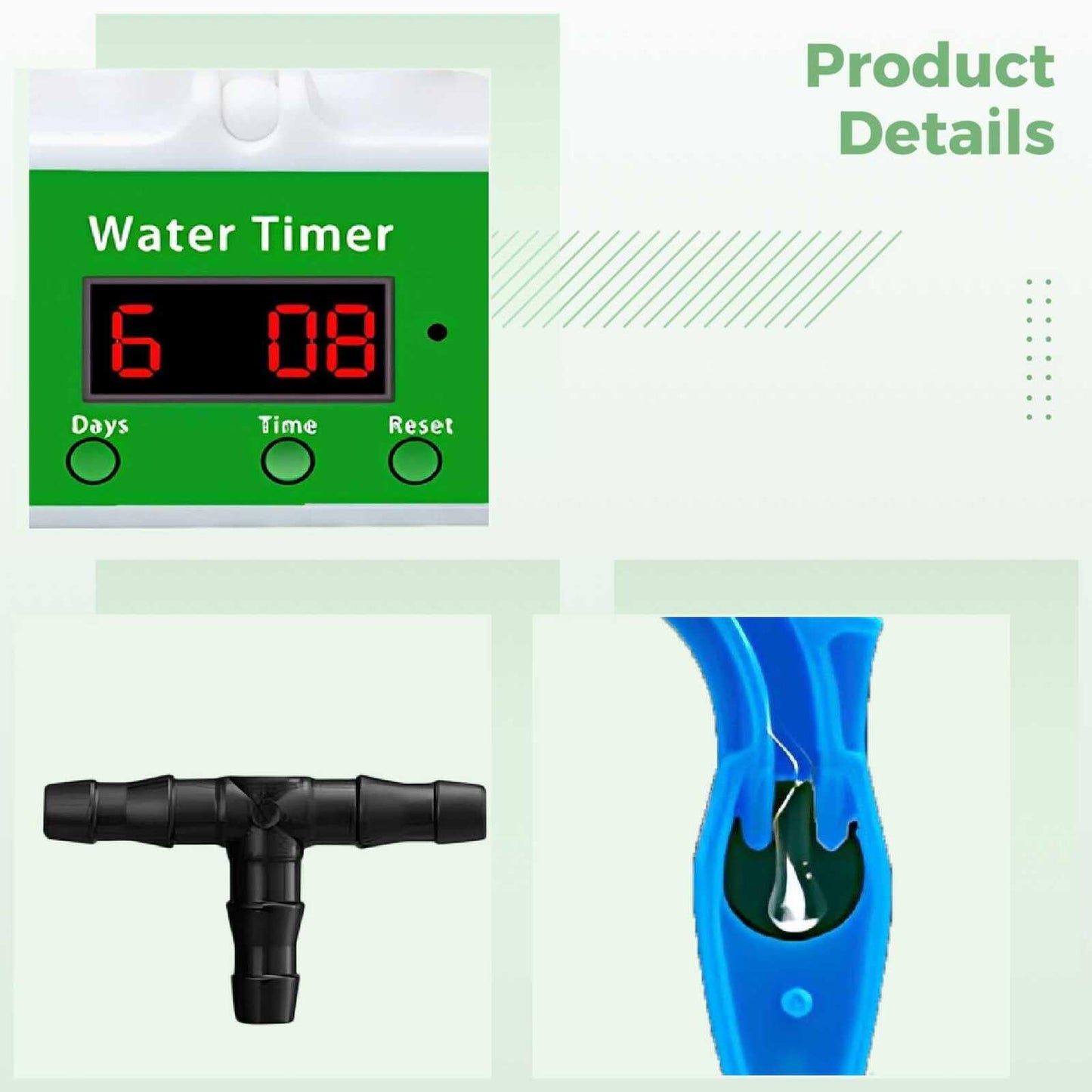 LUMINFLY Automatic Self Watering System for Indoor Plants, 12 Pots Drip Irrigation Kit, USB Charging, with 6.5 Ft / 2 M Tube, 12 Drip Arrows