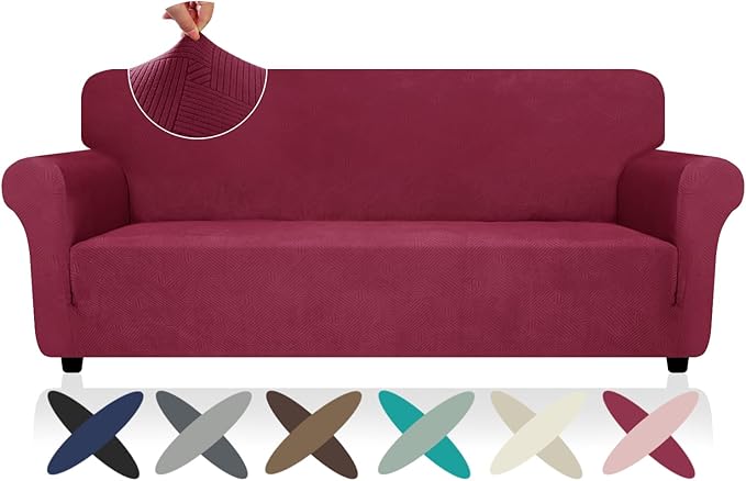 ZNSAYOTX Super Stretch Couch Cover, New Striped Sofa Covers Fitted Slipcovers