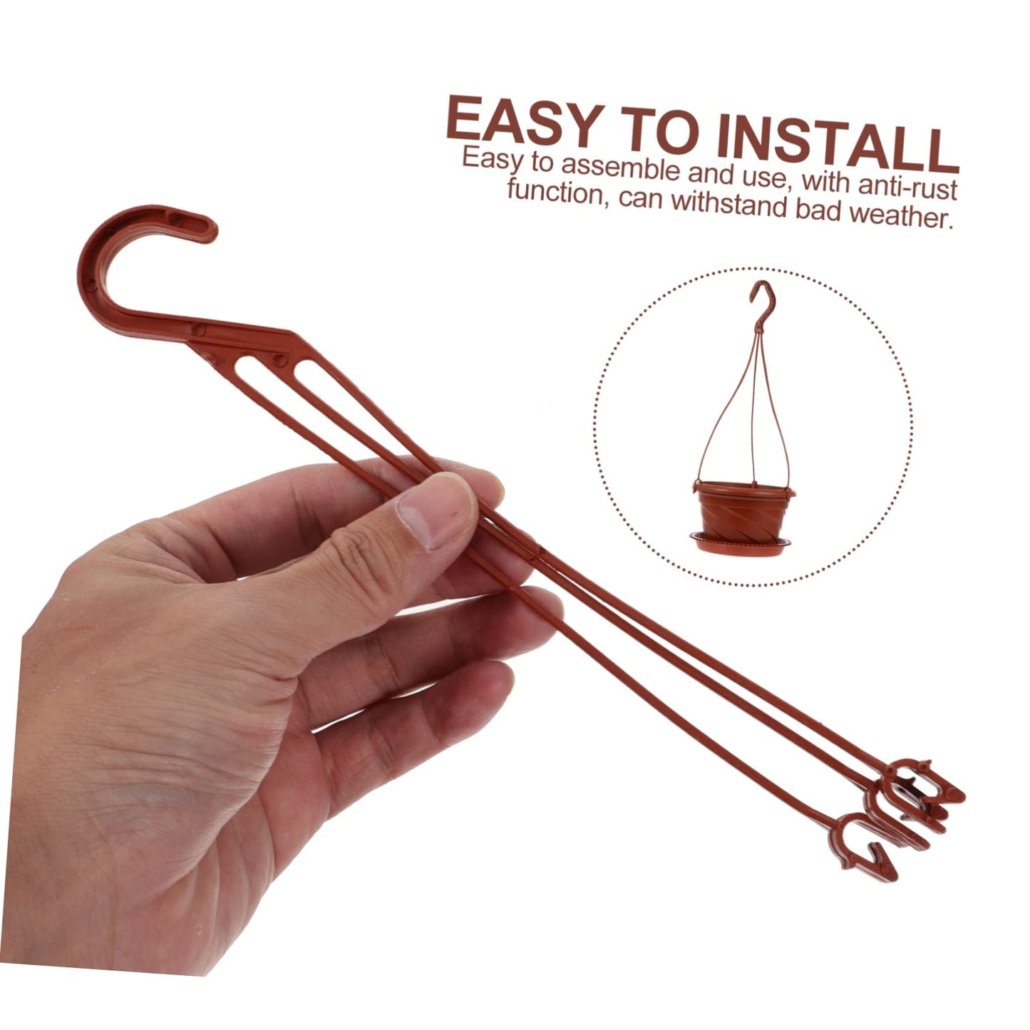 LABRIMP 50pcs Plastic Hanging Hooks for Flower Pots Durable Plant Holders for Garden Wall-Mounted Planter Hooks for Decoration