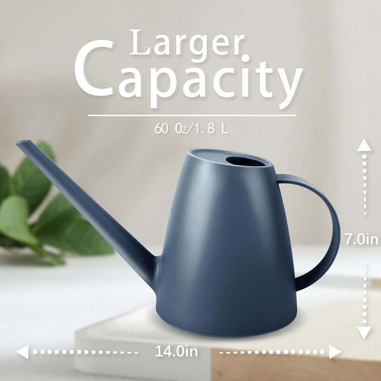 Watering Can for Indoor Plants, Small Watering Cans for House Plant Garden Flower, Long Spout Water Can for Outdoor Watering Plants 1. 8L 1/2 Gallon (Blue)