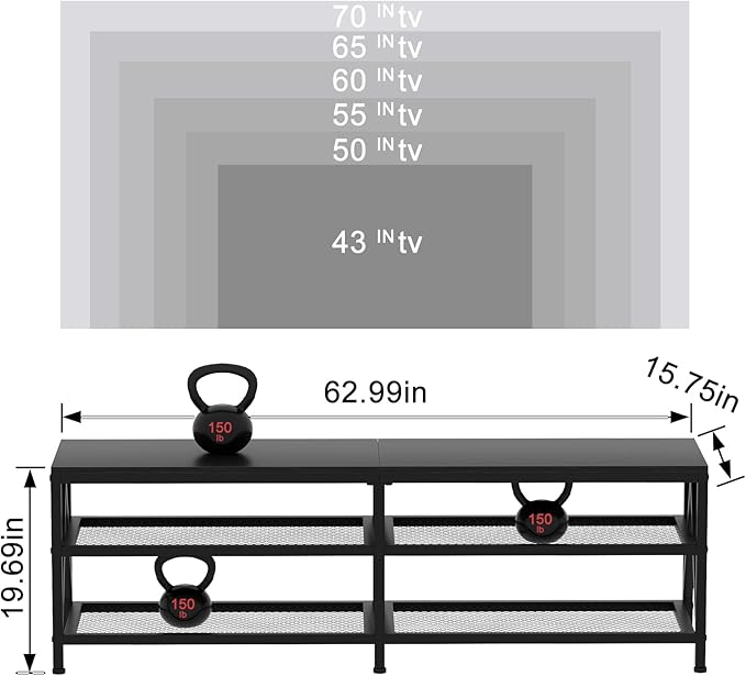 TV Stand for TVs up to 70 Inch, Entertainment Center for Living Room
