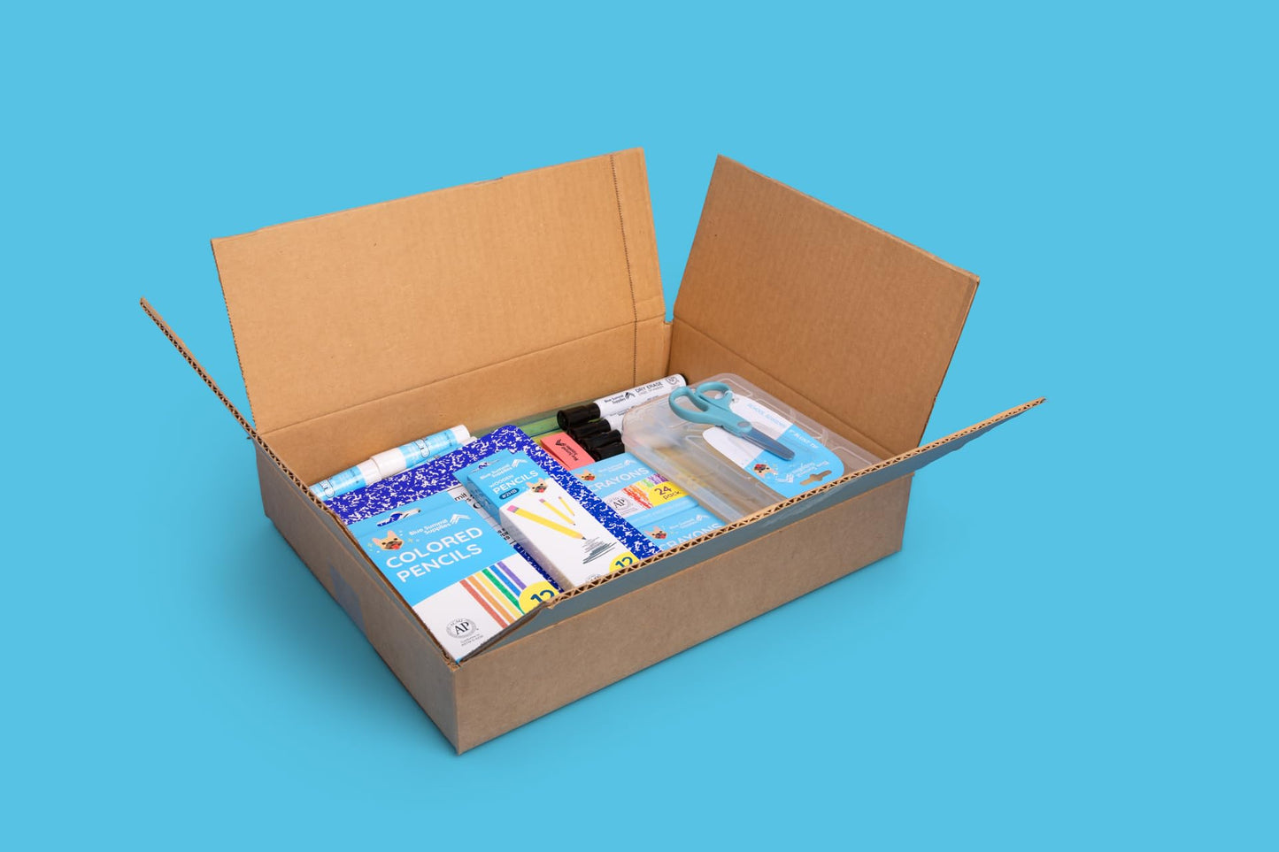 Blue Summit Elementary School Supplies Kit, 2nd Grade School Supplies Set, for Elementary Supply, Bulk 44 Piece Box