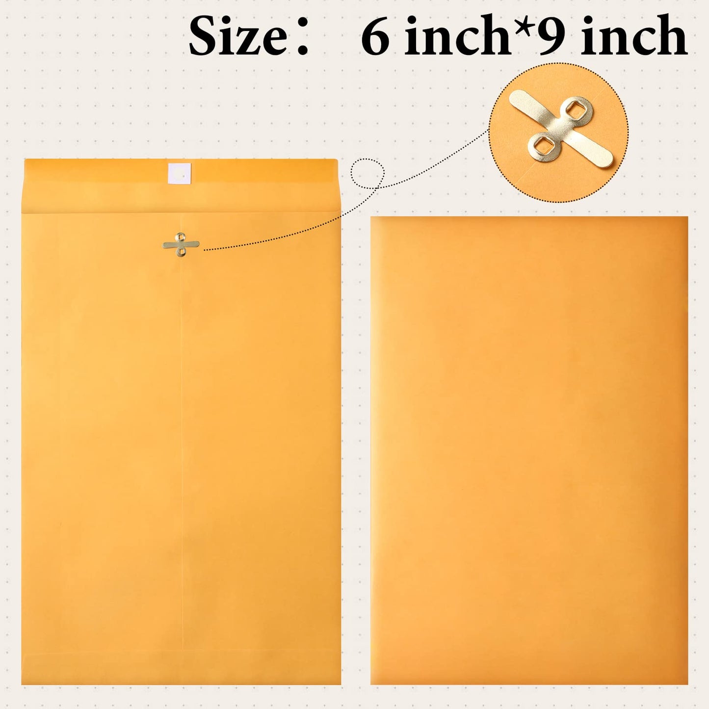 Ctosree 120 Pcs Manilla Envelopes Clasp Envelopes Bulk Brown Kraft Catalog Letter with Clasp Closure and Gummed Seal 28lb Heavyweight Paper (6 x 9 Inch)