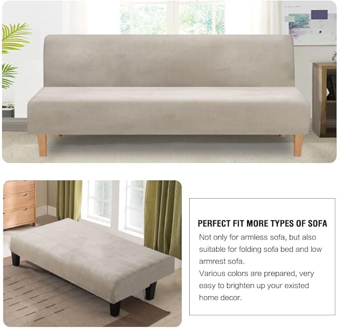 H.VERSAILTEX Real Velvet Futon Cover Armless Sofa Covers Sofa Bed Covers