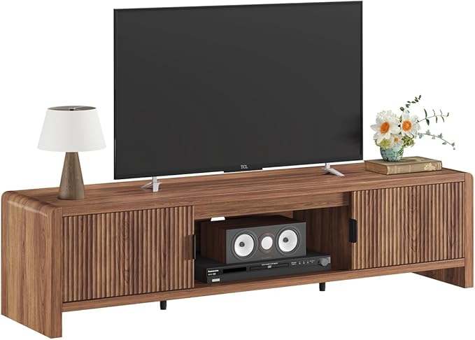 FATORRI TV Stand for 75/65/55 Inch TVs, Farmhouse Entertainment Center