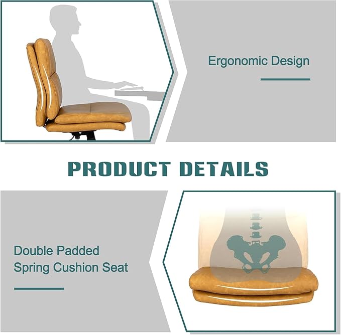 LUCKWIND Armless Office Desk Chair