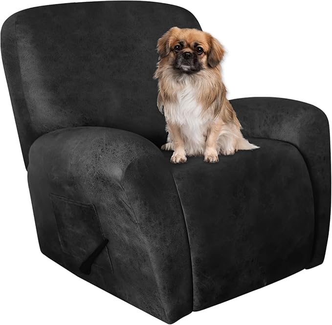 ANARACHON Leather Like Recliner Chair Covers Heavy Duty, 4 Pieces Recliner Cover