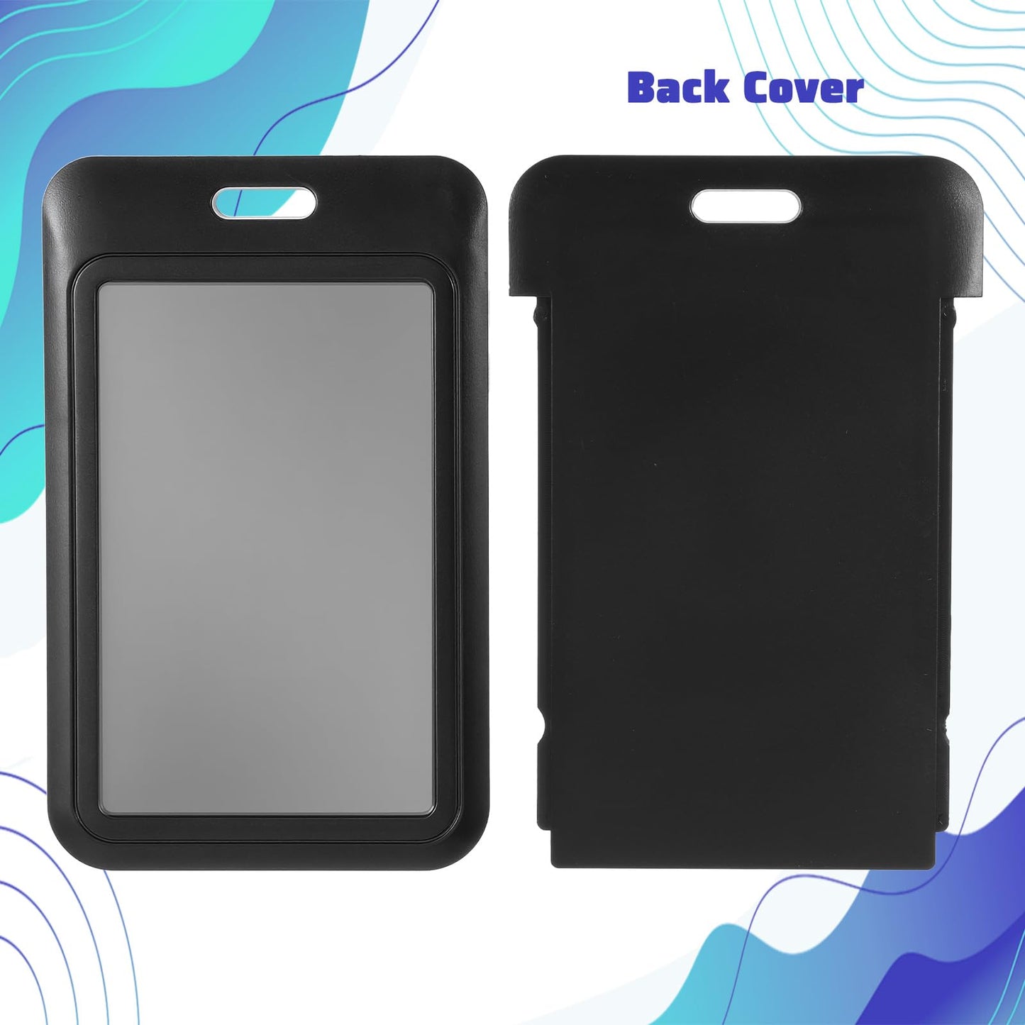 Afcabakila 60 Pack Sliding ID Badge Holder Vertical, Clear ID Badge Holder with Window, Plastic Card Protector Pouch for Office School IDs Credit Cards Proximity Key Cards Driver’s Licenses and Passes
