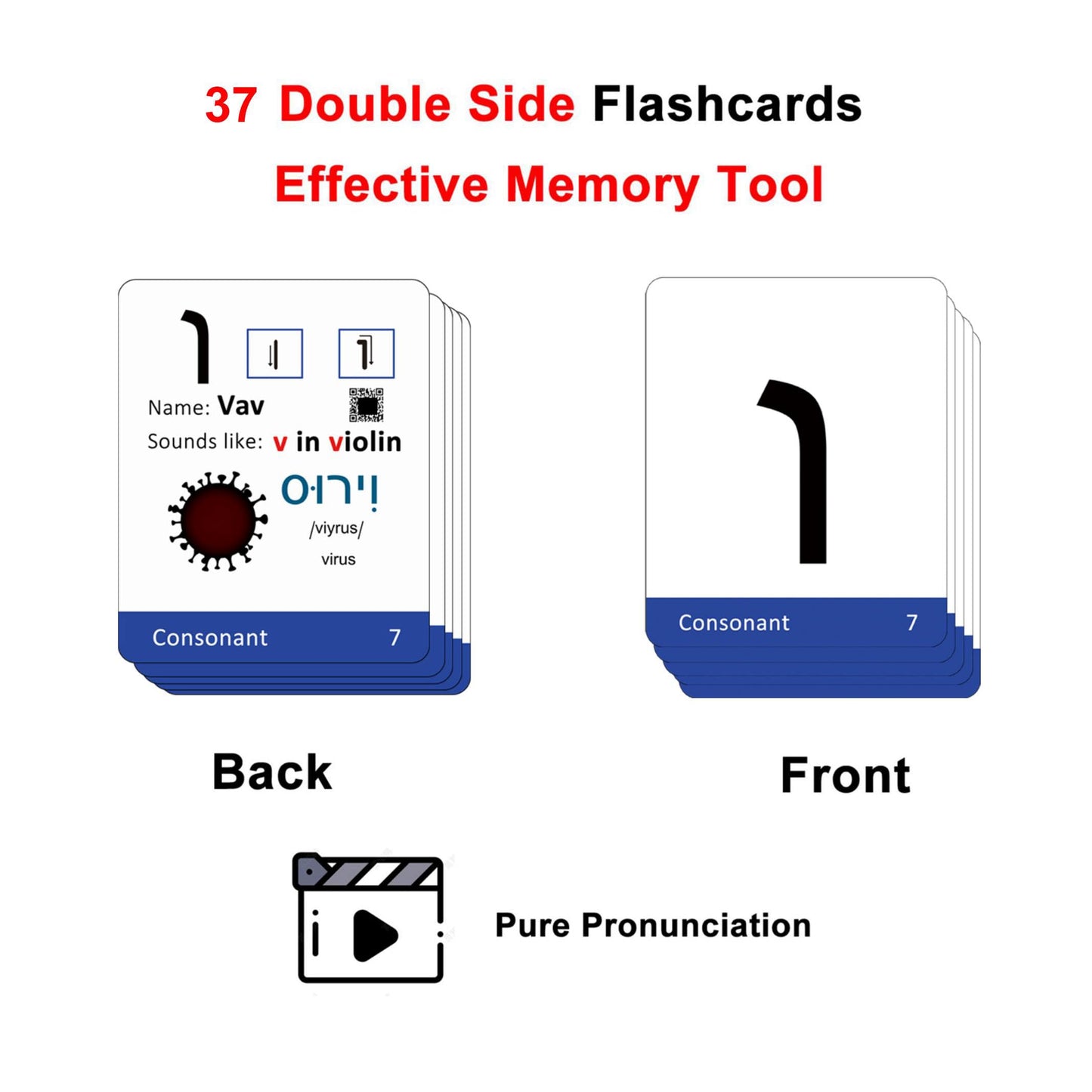 Woifish Biblical Hebrew Alphabet Flash Cards