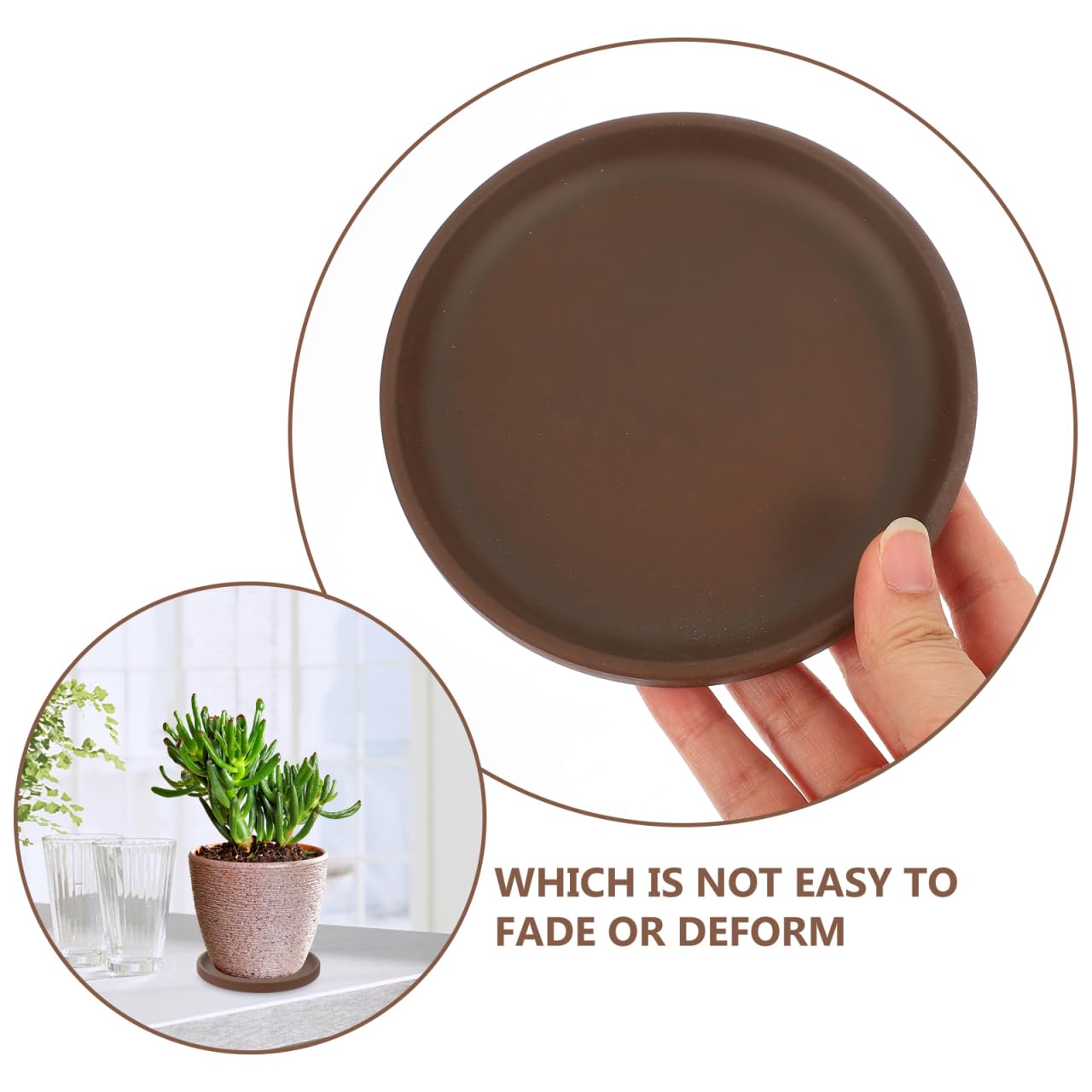 BESPORTBLE Purple Clay Flower Pot Tray - 4.72 Inch Round Ceramic Plant Saucer for Indoor and Outdoor Use Durable Water Catcher for Potted Plants