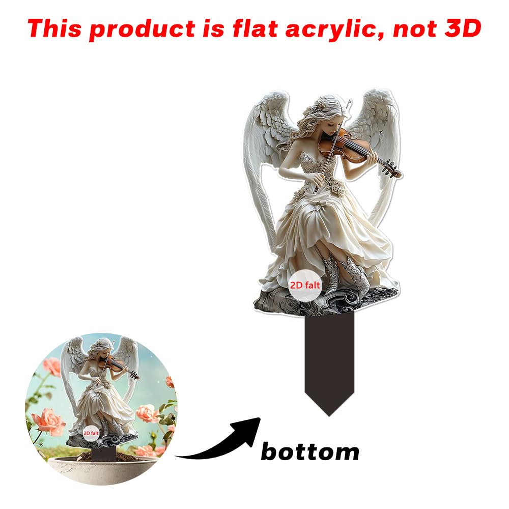 YUEYINGMG Garden Decor, Acrylic 2D Stake, Pot Plants Garden Yard Lawn Outdoor Fairy Statue Ornaments, Fairy Garden Accessories Decoration (Style B)
