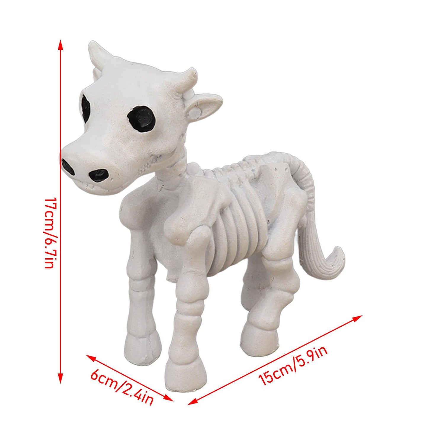 Kuuleyn Halloween Cow Skeleton Decoration,Skeleton Halloween Decoration,Animal Skeletons Innovative Fun Waterproof Resin Cow Skeleton Statue for Outdoor Garden Patio