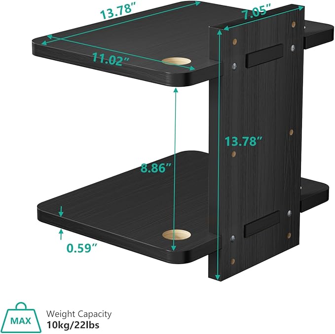 WALI Floating TV Shelf, 2 Tier Projector Shelf