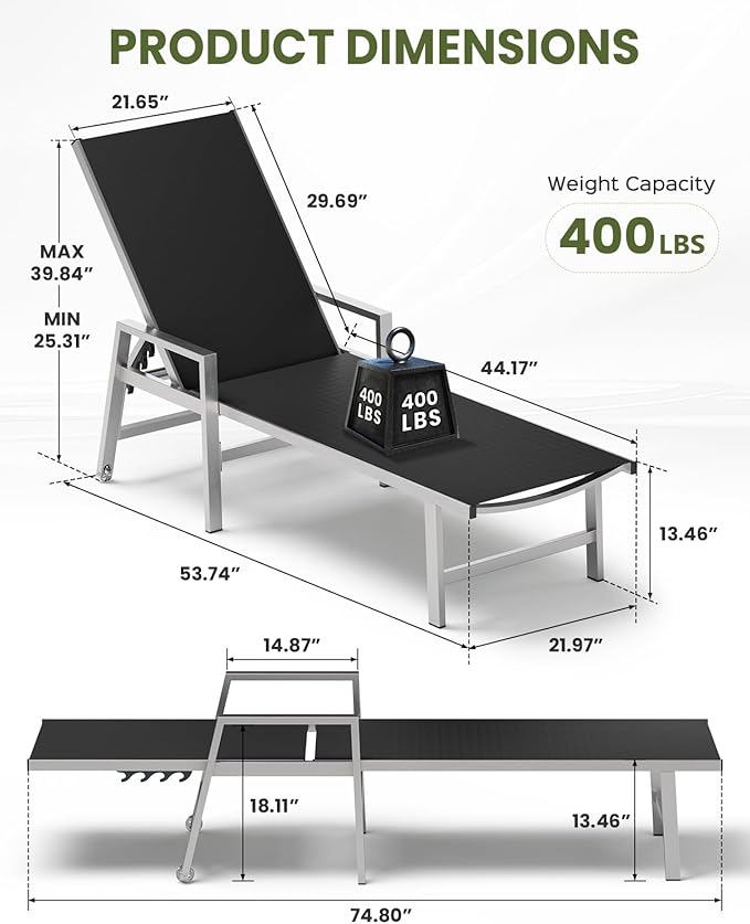 Patio Chaise Lounge Chair Outdoor