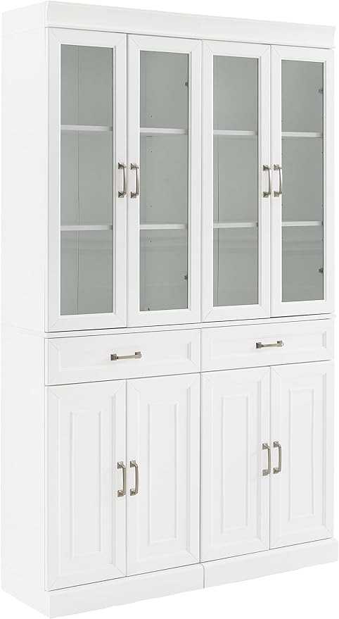 Crosley Furniture Stanton 2-Piece Glass Door Kitchen Storage Pantry Cabinet