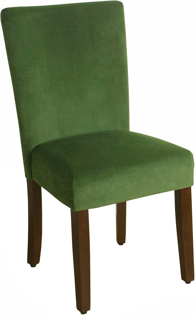 HomePop Parsons Classic Upholstered Accent Dining Chair, Dark Green Velvet