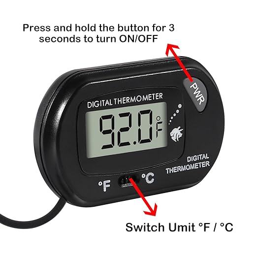 20Pcs Aquarium Thermometer Fish Tank Thermometer Reptile Fahrenheit Terrarium Water Temperature Indicator Test Digital with LCD Display Fahrenheit/Celsius