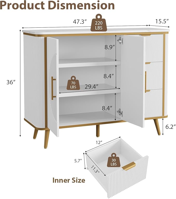 47.3" Modern Buffet Cabinet