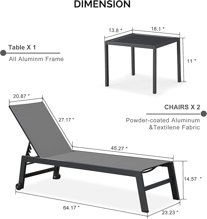PURPLE LEAF Outdoor Chaise Lounge