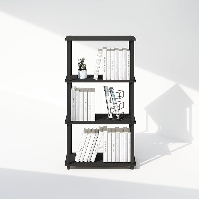 Furinno Turn-N-Tube Book Shelf, 4-Tier Bookshelf, Bookcase