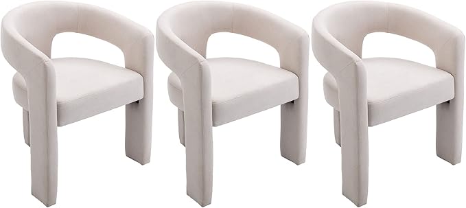 VESCASA Linen Barrel Dining Chair