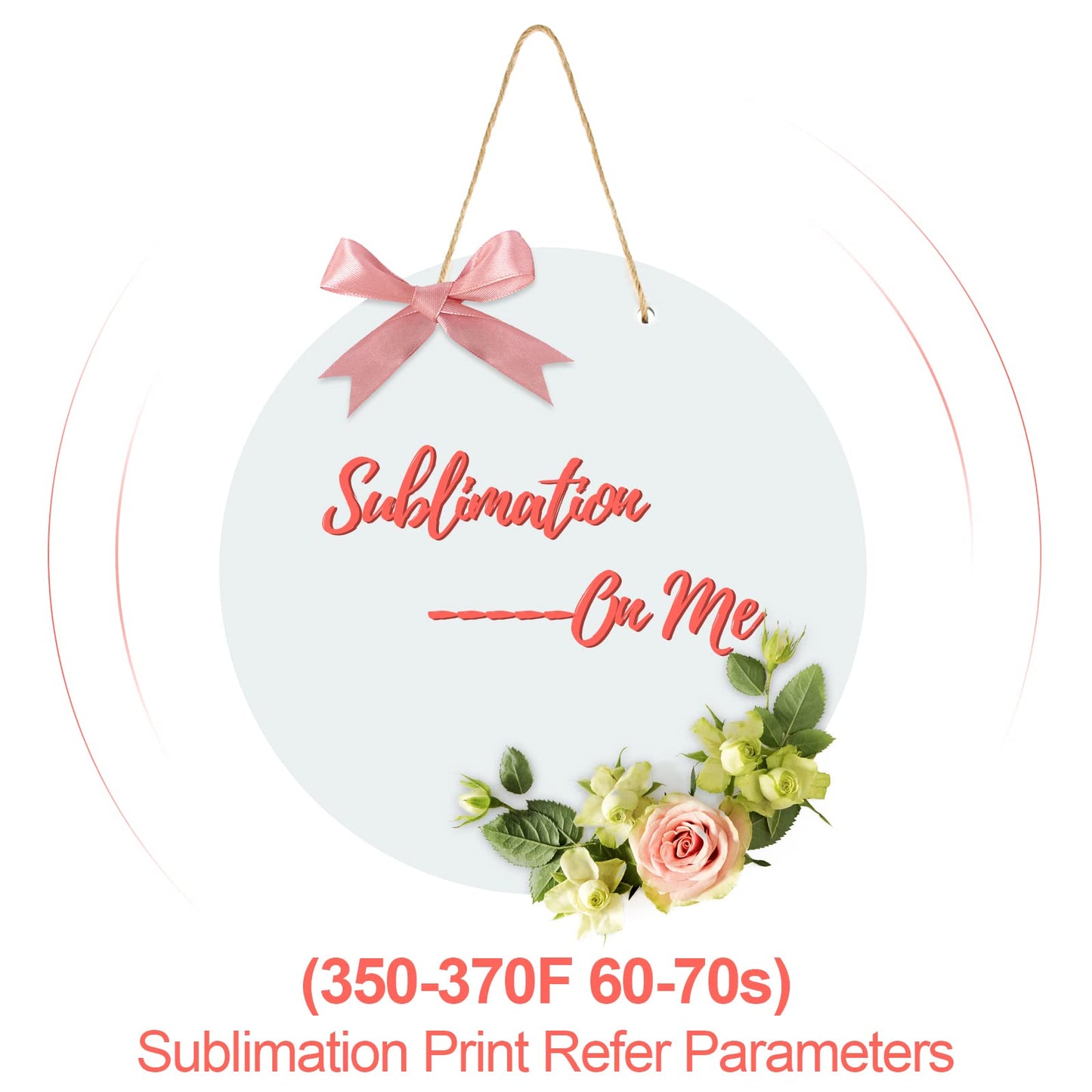 Jetec Sublimation 12 Inch DIY Door Decor Sublimation Blank Wooden Hanger Welcome Wreaths Circle Unfinished Blank Sign Door Hanger Ornament Blanks Decorative Sign, Garden, Yard
