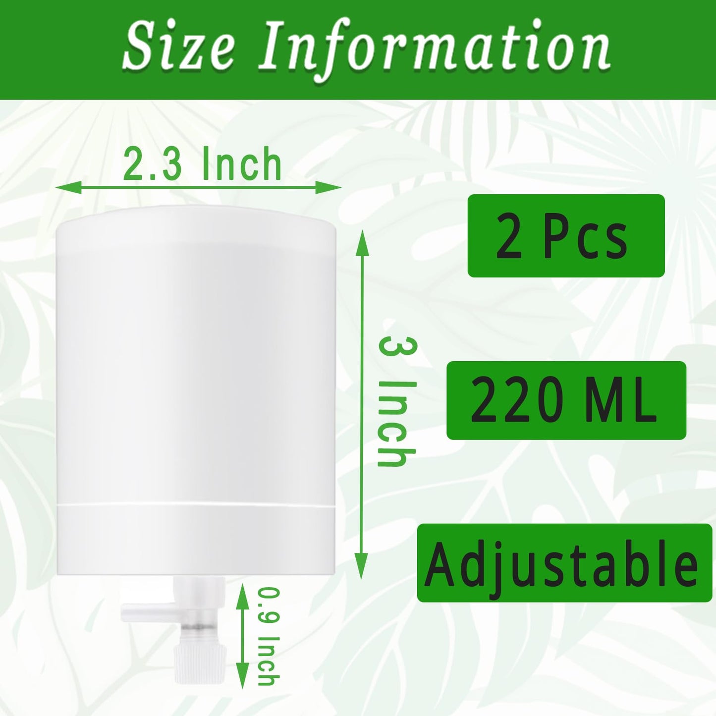 2 Pack Moss Pole Watering Dripper, Adjustable Water Flow Self Watering Devices Slow-Release Watering Spikes for Plant Support Climbing Poles (Cylindrical)