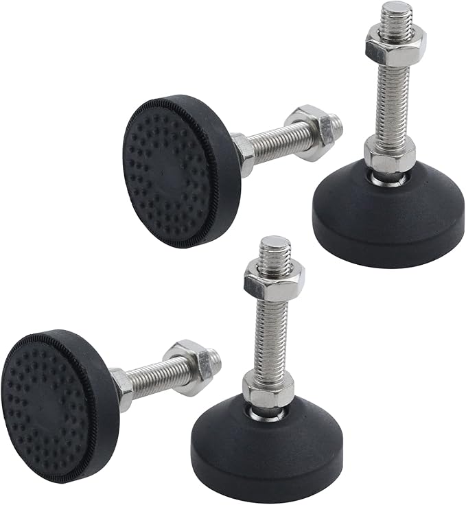 Antrader 4Pcs M10 Thread Adjustable Foot Cups Reinforced Nylon Base 48mm
