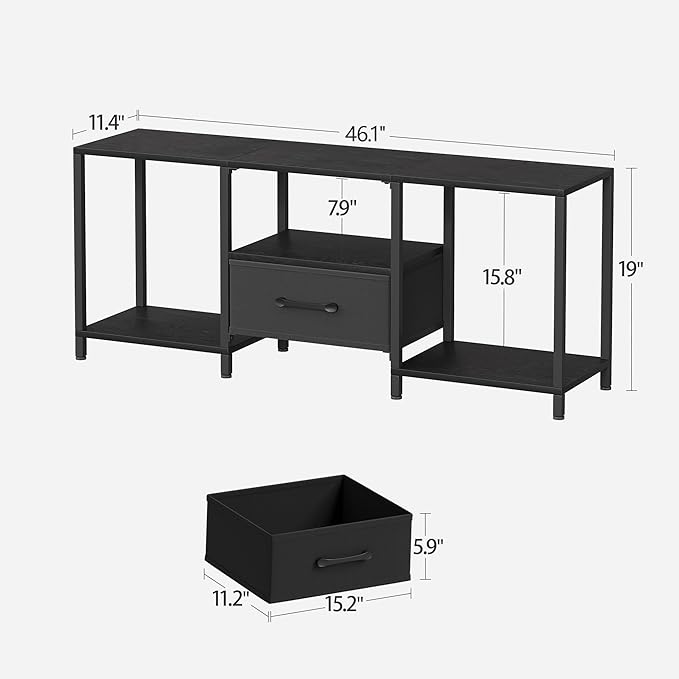 JARHETUN TV Stand with Fabric Drawer