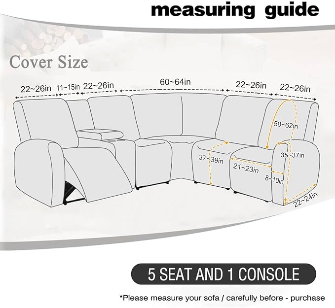 ALIECOM 100% Waterproof Recliner Sectional Couch Covers L Shape Stretch Corner