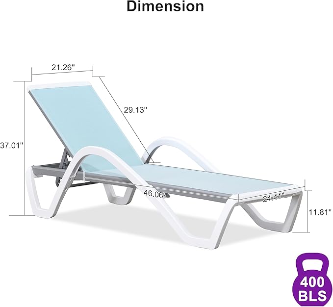 PURPLE LEAF Patio Chaise Lounge Chair