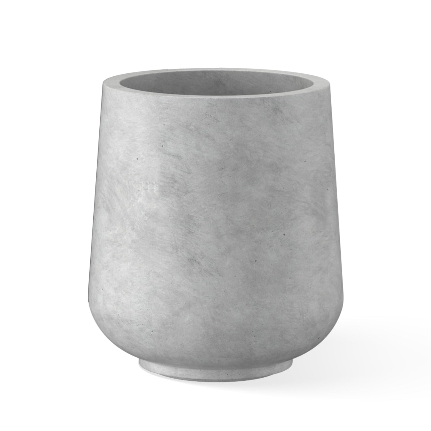 Kante 15.3" Dia Round Concrete Planter, Outdoor Indoor Large Plant Pots Containers with Drainage Hole and Rubber Plug for Home Garden Patio, Natural Concrete