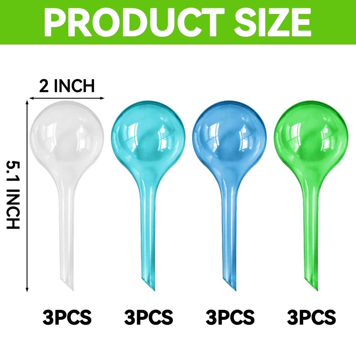 Nowaca Plant Watering Globes, 12PCS Self Watering Globes, Plastic Self Watering Bulbs, Plant Self Watering Devices, Automatic Watering System for Potted Plants