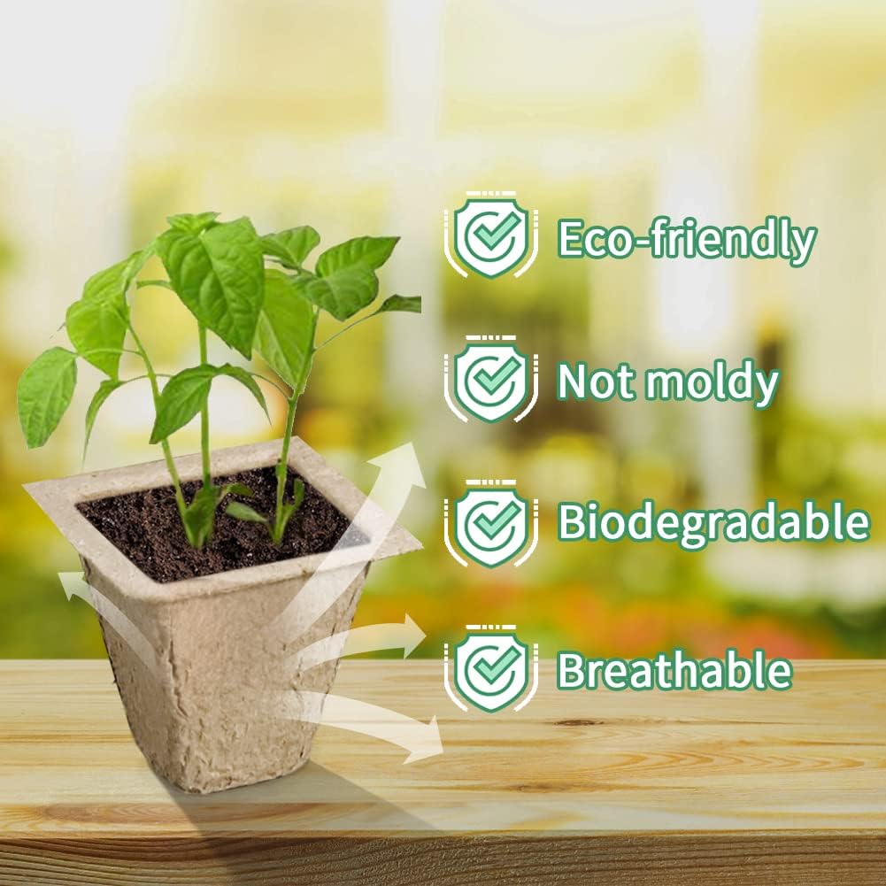SYITCUN 240 Cells Seed Starter Tray, 20 Pack Seed Starter Kit for Planting Seeds, Biodegradable Peat Pots, Value Germination Kit with 200 Plant Labels, 2 Transplanting Tools, 1 Spray Bottle