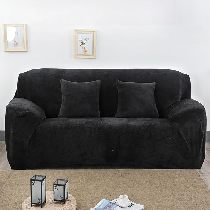 vctops 1-Piece Velvet Plush Stretch Sofa Slipcover