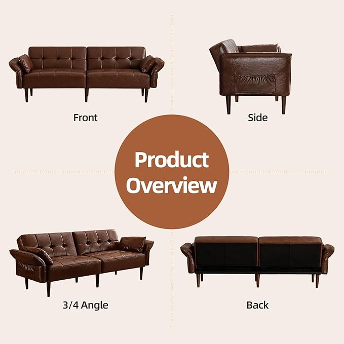 HALLYBEE Futon Sofa Bed, Sleeper Sofa, Small Couch