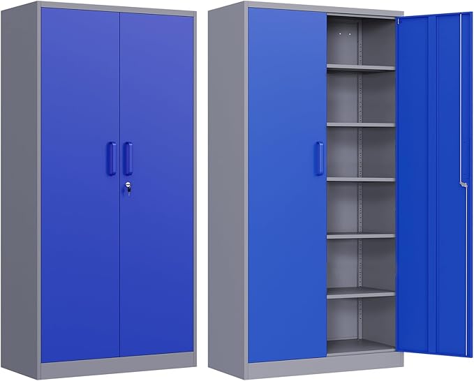 Metal Garage Storage Cabinet, Lockable Metal Cabinet