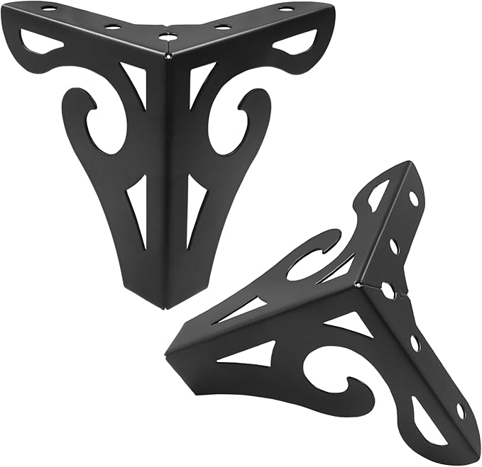 Piutouyar 4 Inch Hollow Out Furniture Legs Set of 4, Modern Triangle Couch Feet