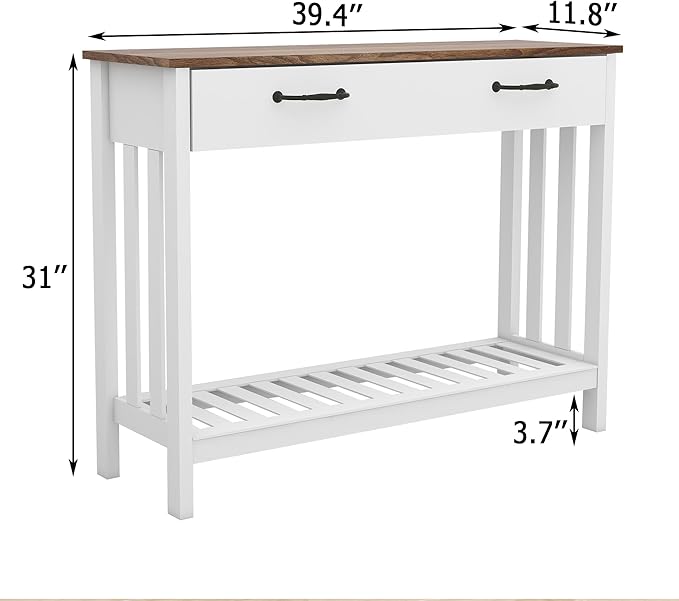 TaoHFE Farmhouse Narrow Console Table Modern Wooden, Living Room Tables Narrow