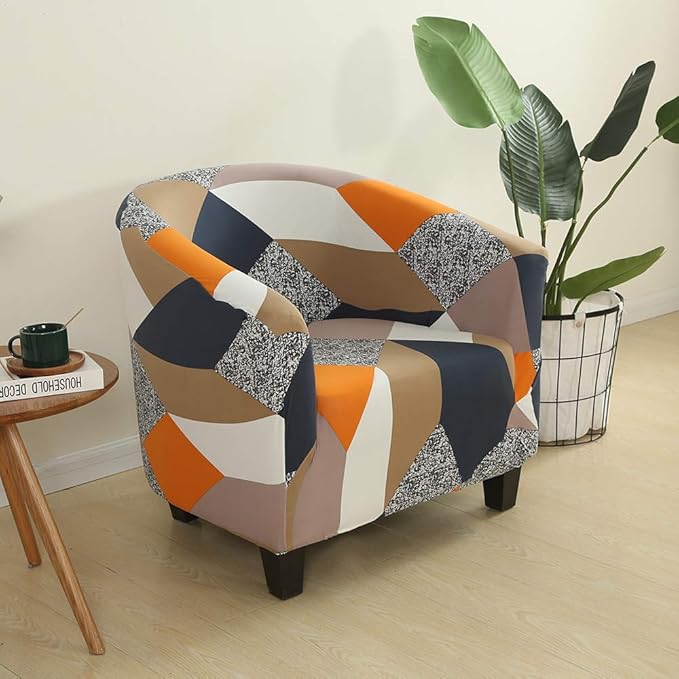 SearchI Club Chair Slipcover Stretch Barrel Chair Covers Printed Tub Chair