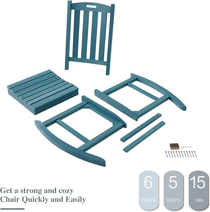 Psilvam Oversized Outdoor Rocking Chair,