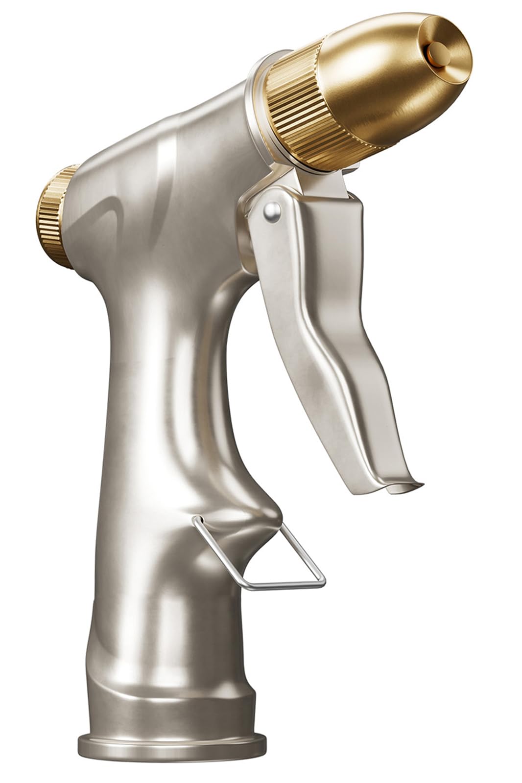 Garden Hose Nozzle with Full Brass Nozzle, 100% Metal Hose Sprayer with 4 Adjustable Patterns, Heavy Duty Water Nozzle for Garden, Lawns, Cars, Showering Pet & Windows