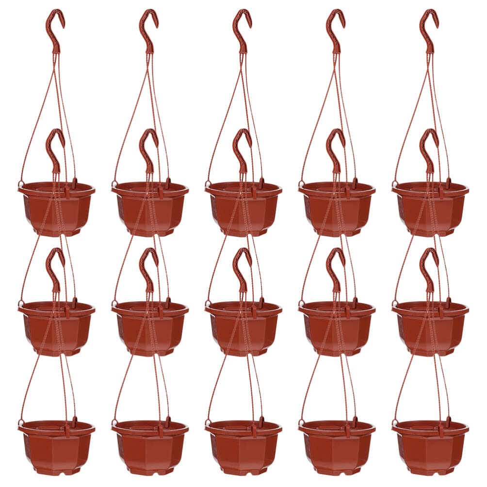 Toddmomy 3.74 Inch Plastic Hanging Plant Pot Durable Spider Plant Pot for Indoor Outdoor Garden Balcony with Hook