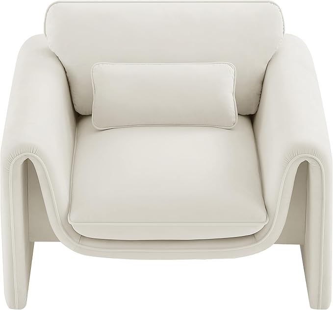 Meridian Furniture 199Cream-C Sloan Collection Modern | Contemporary Velvet