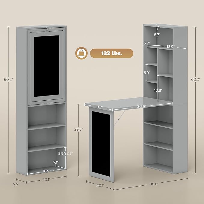 HOMCOM Fold-Out Convertible Writing Table, Computer Desk